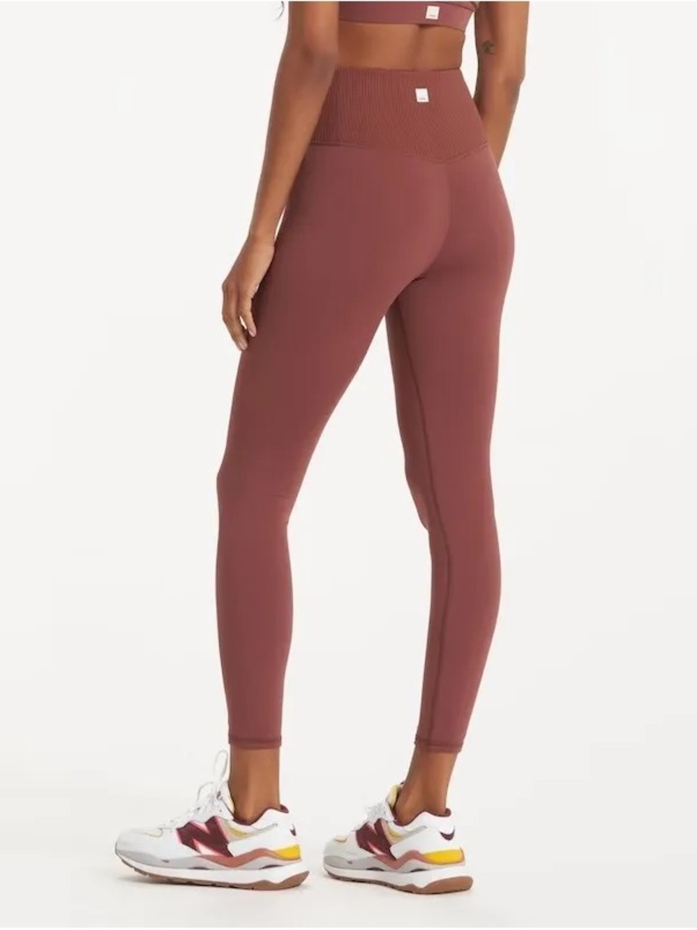 VUORI Brown Ribbed Waistband Leggings